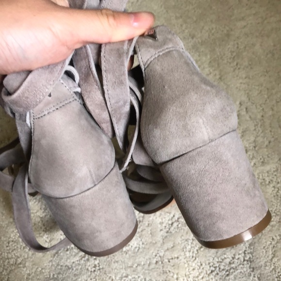 Sam Edelman Sheri Ankle Wrap Tie Suede Sandals - Picture 4 of 5